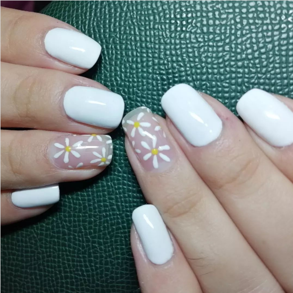 Uñas acrilicas blancas 9